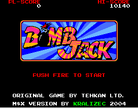 Screenshot: Title screen of Bomb Jack for MSX2